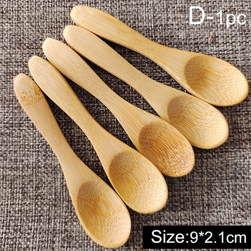 Cucchiaio da miele in legno stoviglie per la casa Ecofriendly cucchiaio da cucina in bambù cucchiaio da caffè cucchiaio da dolce cucchiaino da tè: D-1pezzi