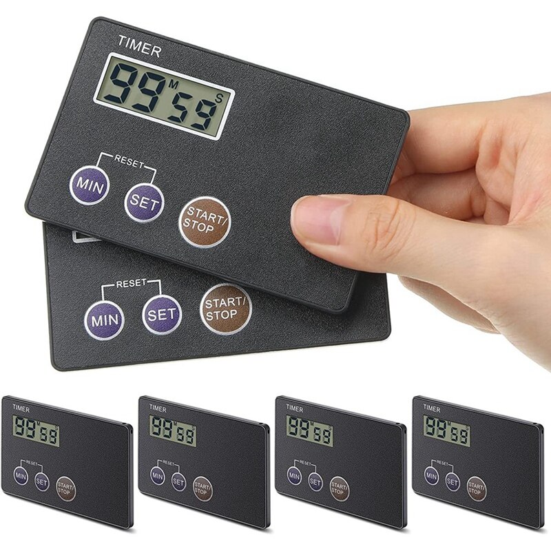 Timer Credit Card Size Digital Countdown Timer Magnetic Back With Clip Cooking Timer Small Digital Timer School