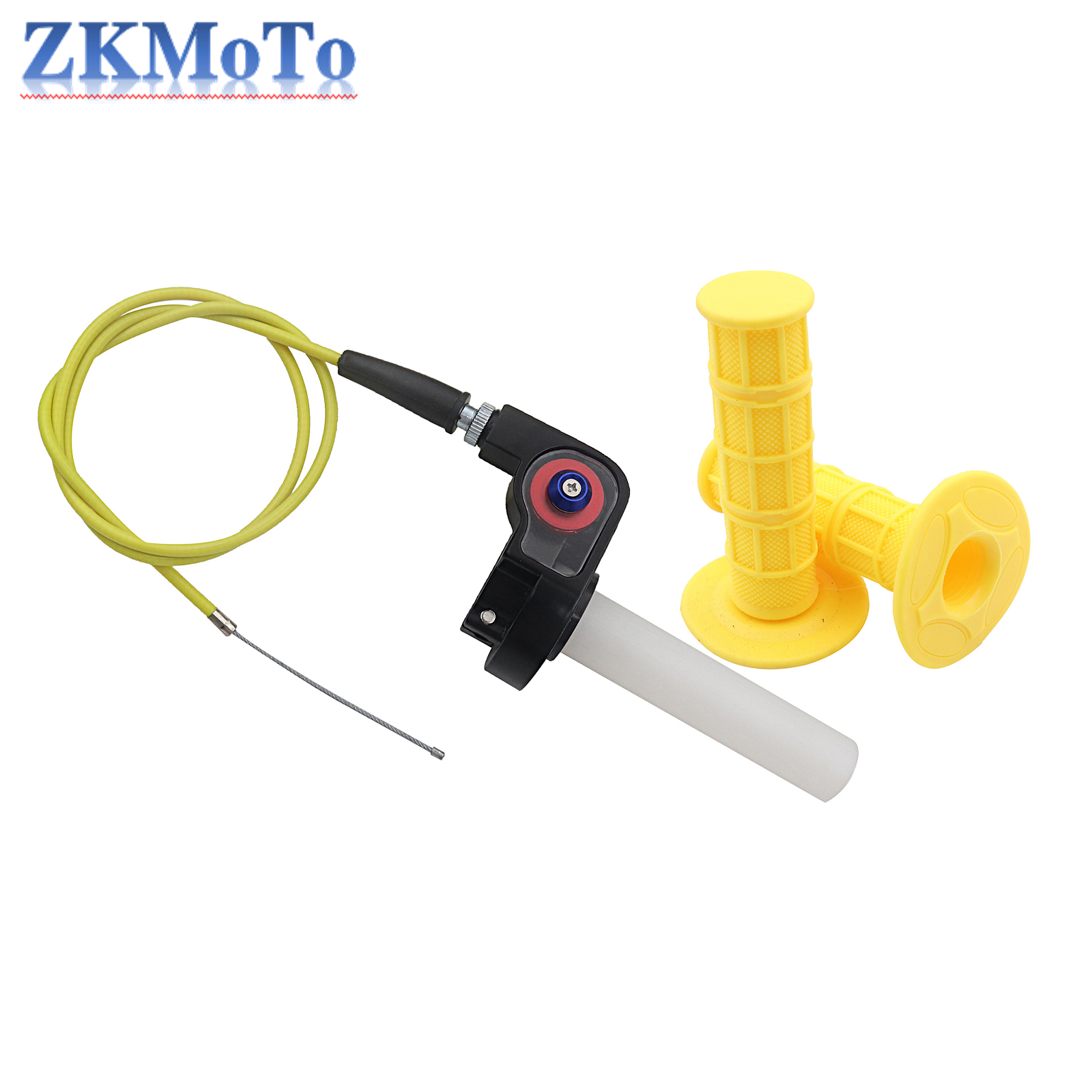 Manillar de motocicleta de 22mm, empuñaduras de acelerador de Gas de giro rápido, Kit de giro para Honda, Yamaha, Kawasaki, Suzuki, KTM, ATV: Marfíl