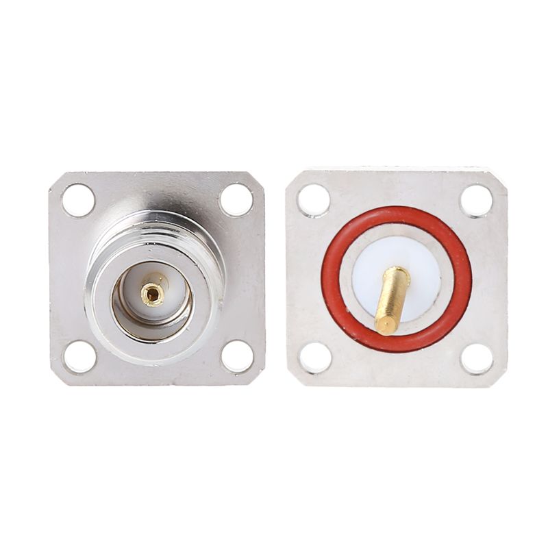 Messing N Vrouwelijke Jack Connector Met 4 Gat Flens Mount Chassis Rf Adapter Lange Soldeer Pin Terminal L69A