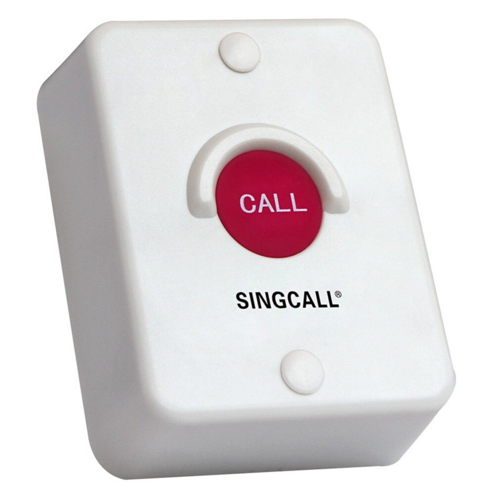 Singcall. trådløst opkaldssystem, rød silikaknap, vandtæt, soltæt, støvtæt, stødsikker, personsøgning med en knap (ape 510)