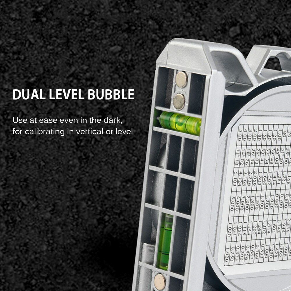 Magnetic Angle Finder Locator Inclinometer Measurement Tool Protractor Tilt Level Meter Dual Level Bubble Back Comparison Table