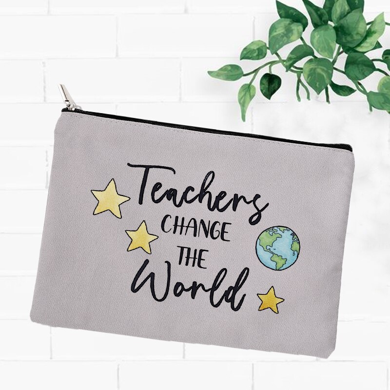 Beste Leraar Potlood Pen Case School Pencilcase Briefpapier Leveringen Zak Reizen Toilettas Organizer Make Tassen Portemonnee Leraren: W08530-TBGY-D