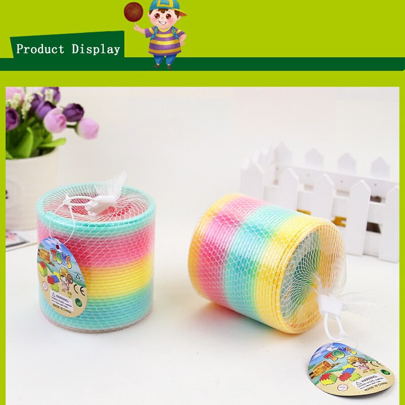 Magic Plastic Smile Rainbow Spring Colorful Circle Coil Elastic Ring Funny Toys For Early Development Educational