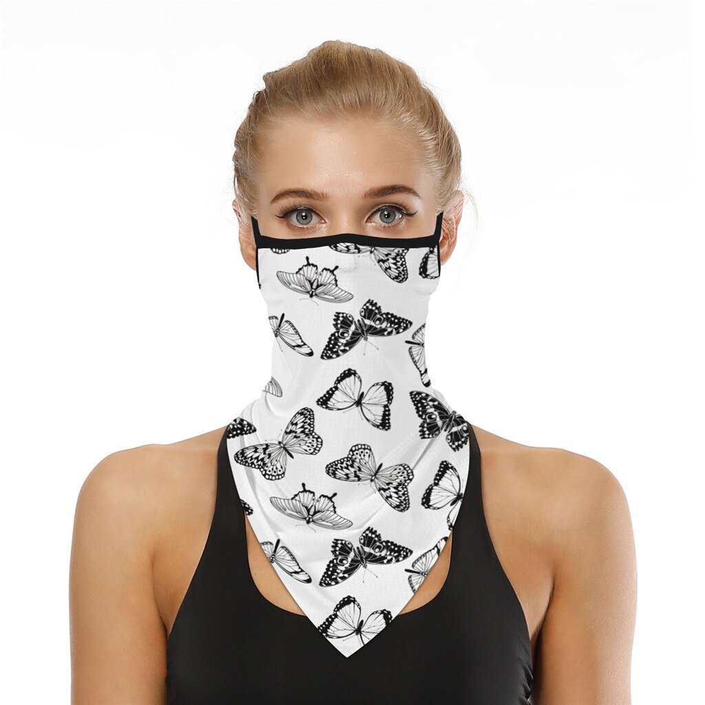 Vuxen utomhus fjärilstryck sömlös ansiktsmask sport halsduk hals tub stretchiga mjuka vindtäta ansiktsmasker