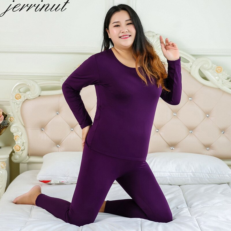 Jerrinut sous-vêtement thermique femme grande taille longue Johns pour femme hiver Termo vêtements grande taille 3XL 4XL 5XL 6XL