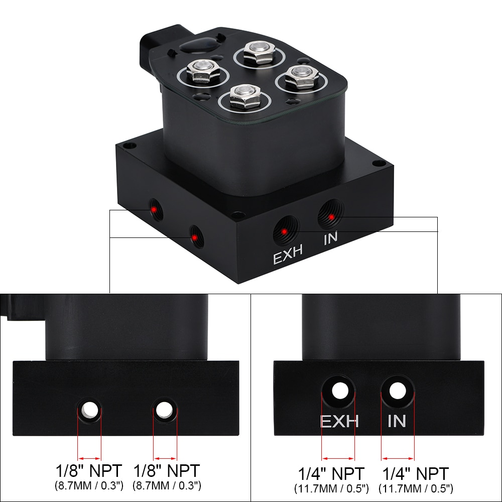 Auto/motorcycle 12V Solenoid Valve Air ride Suspension manifold valve (0-200psi) Control Air Bag Suspension