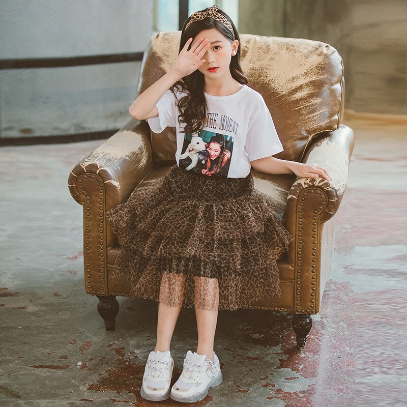 Falda tutú con estampado de leopardo para niñas, faldas de Ballet esponjosas para , Baile de Princesa, ropa de tul, novedad