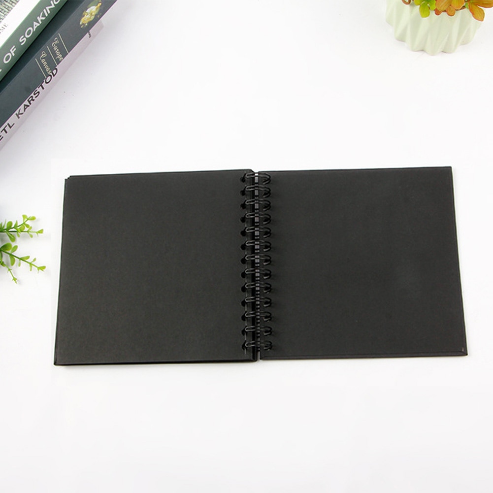 DIY Craft Storage Travel Home Family Memory Loose Leaf Graduation Photo Album Camera Portable Black Cardboard Anniversary