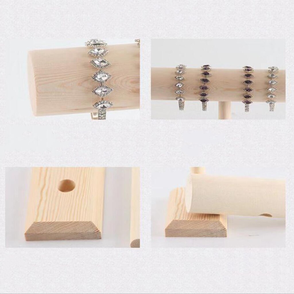 1x Armband Ketting Sieraden Show Display Stand Houder Rack Hout 1-Layer Sieraden Tonen T Bar