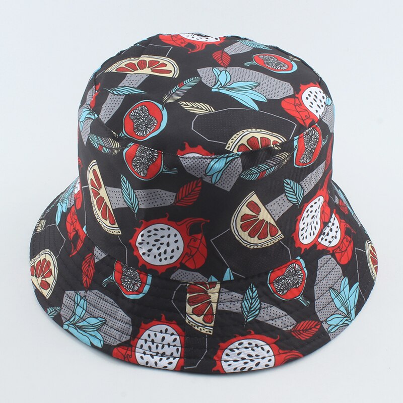 2022 Fruit Bucket Hats Cool Outdoor Cotton Summer Fisherman Hat Fishing Caps: Pitaya
