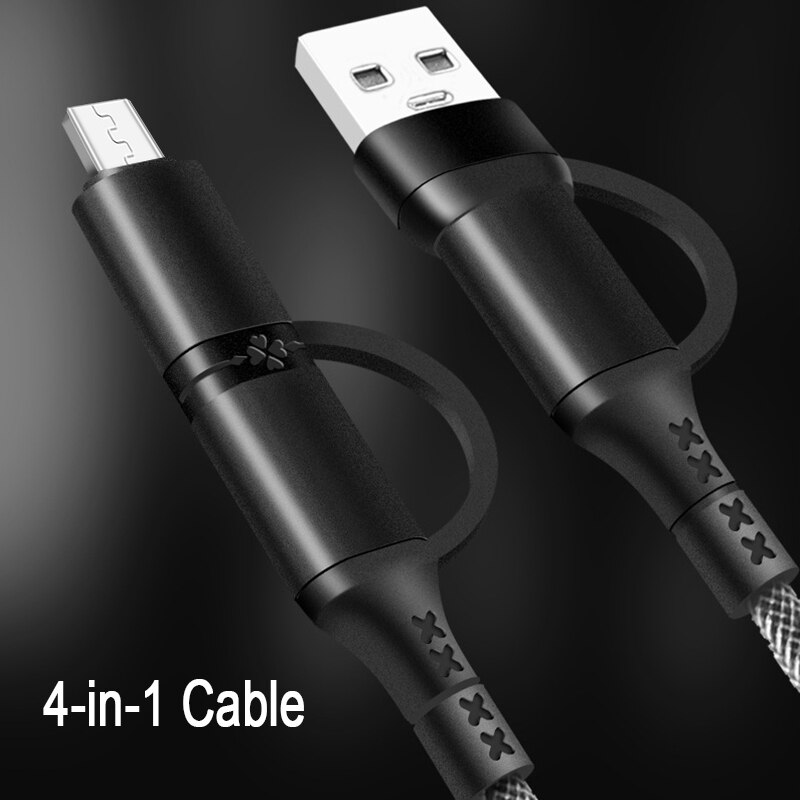 4 In 1 Pd Usb Kabel C Opladen Kabel Usb Charge Kabel Voor Huawei Xiaomi Samsung Voor Iphone Kabel Data kabel Snel Opladen