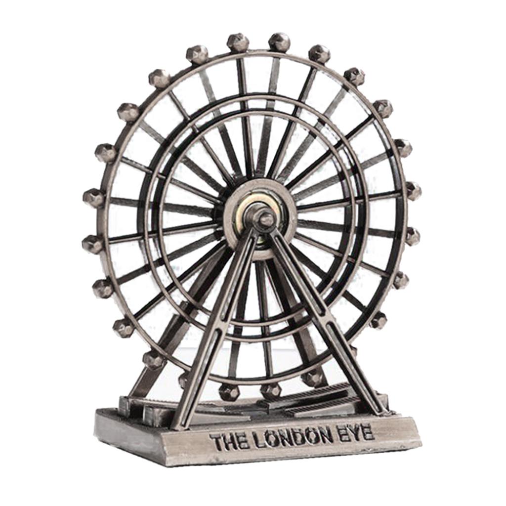 Classic Wheel Construction Set Rotating Ornament Sky Wheel Home Decor: Silver Gray XS