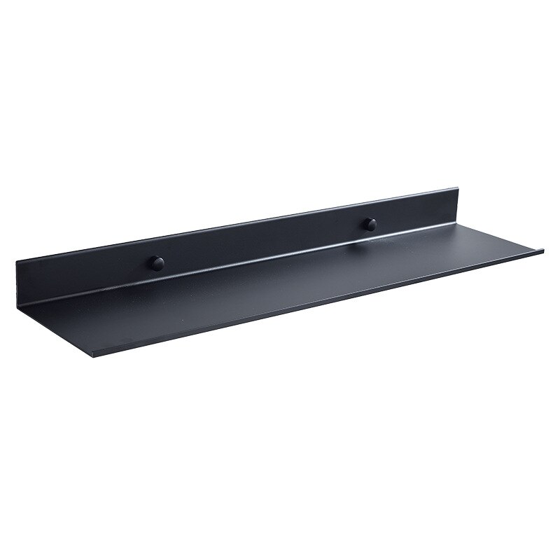 Bathroom Shelves Single Tier Wall Mounted Black Shower Storage Shelves for Bathroom Kitchen Shelves White Bathroom Accessories: Black 60cm