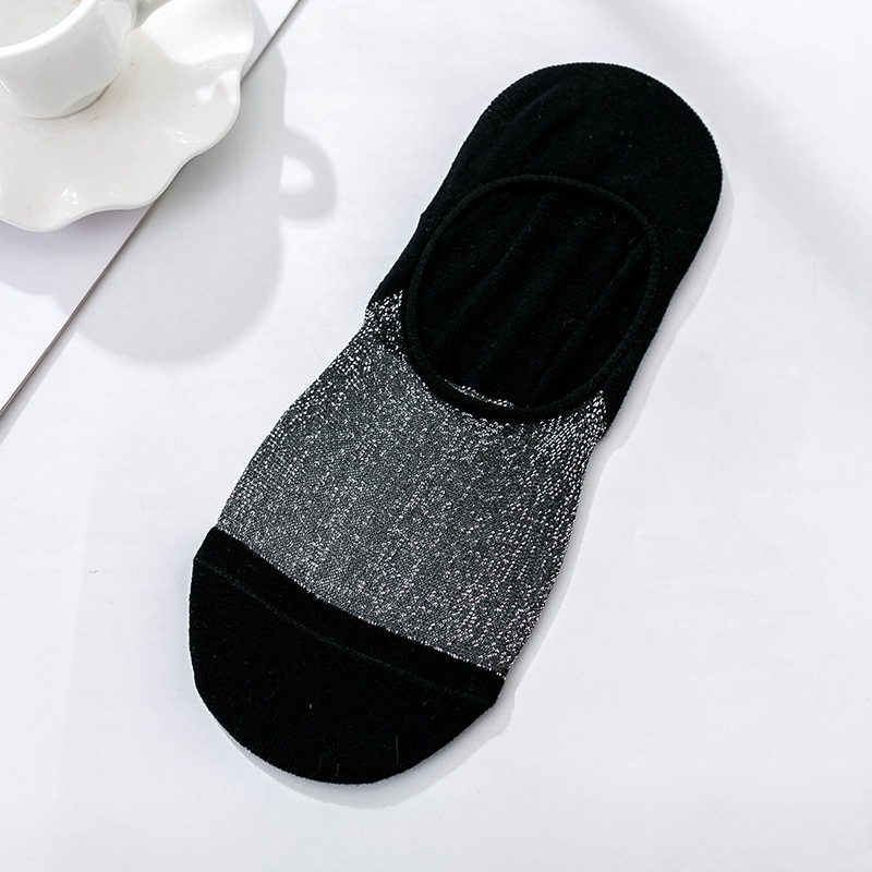 rainbow stripe Transparent Silk Socks Women Ultra-thin spring summer socks style Japan Glass fiber Invisible socks: 10