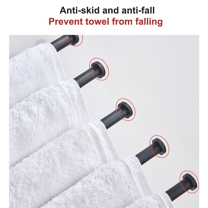 Asciugamano Cremagliera Muro del Bagno Montato Girevole Supporto di 2/3/4/5-sbarra Mensola Della Cucina Asciugamano Gancio bagno accessori no Pugno