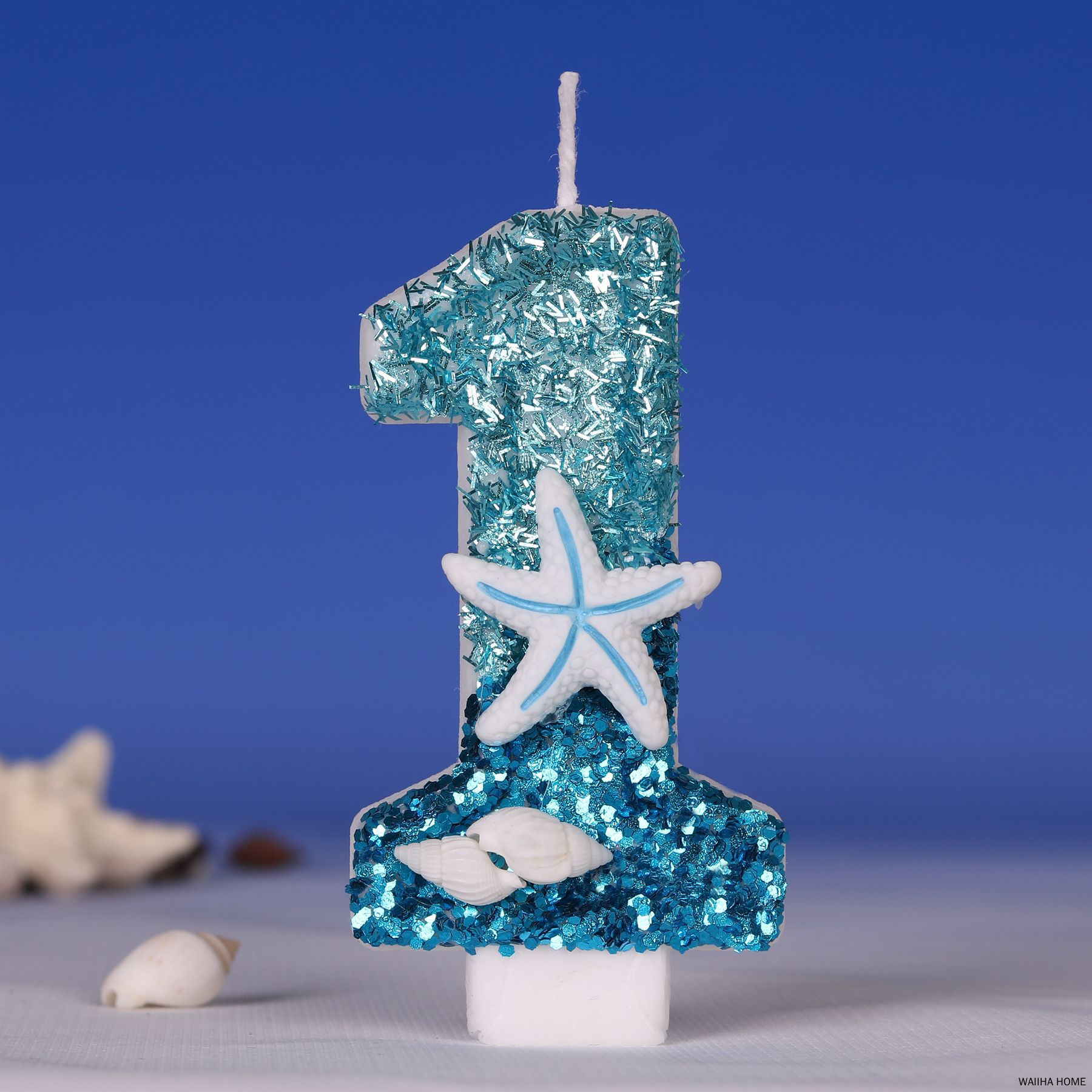 Bougies d'anniversaire bleues à paillettes de 0 à 9, flocon de neige bleu, décoration de gâteau pour fête d'anniversaire pour enfants filles, fournitures de décoration: grape