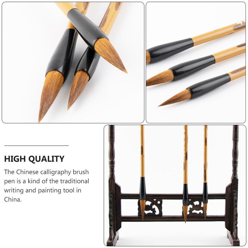 3Pcs Professionele Chinese Kalligrafie Borstel Pennen Schrijven Borstels Tekening Pennen Ou Kai Kalligrafieborstel (Eerste Leerjaar Langhao Pak)