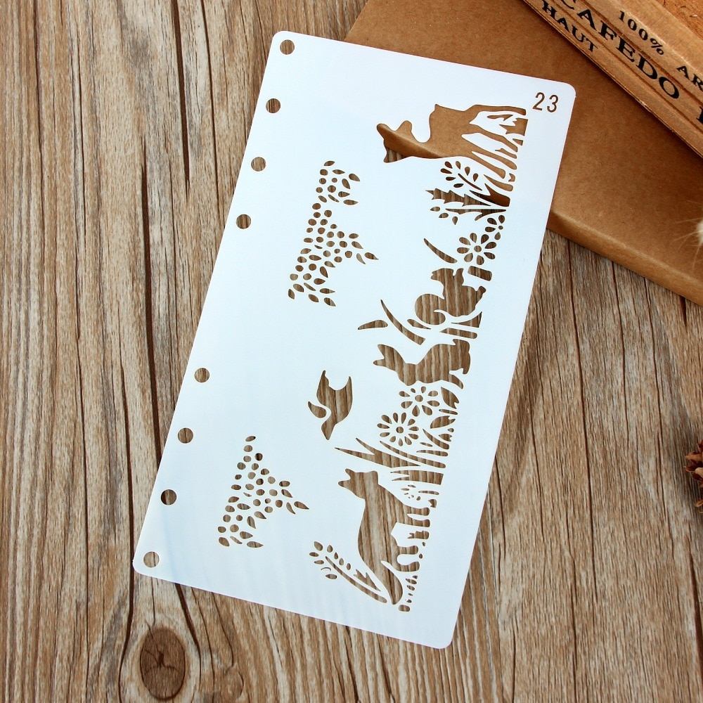 A6 Forrest Dieren Vos Diy Craft Gelaagdheid Stencils Schilderij Scrapbooking Stempelen Embossing Album Papieren Kaart Template