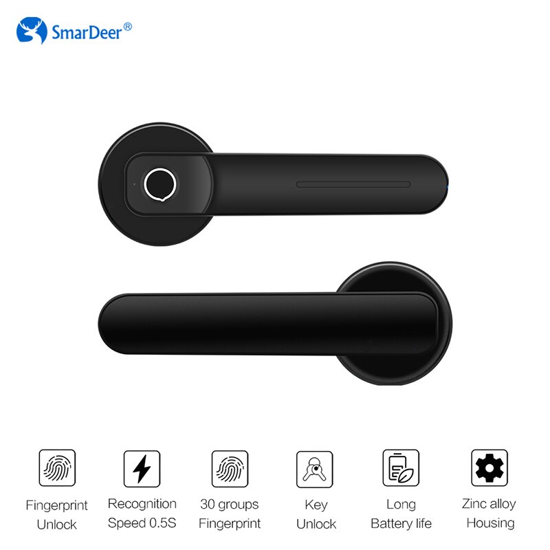SmarDeer serratura elettronica per impronte digitali per impronte digitali biometriche di sicurezza maniglia accorto serratura per porta casa/Hotel/ufficio
