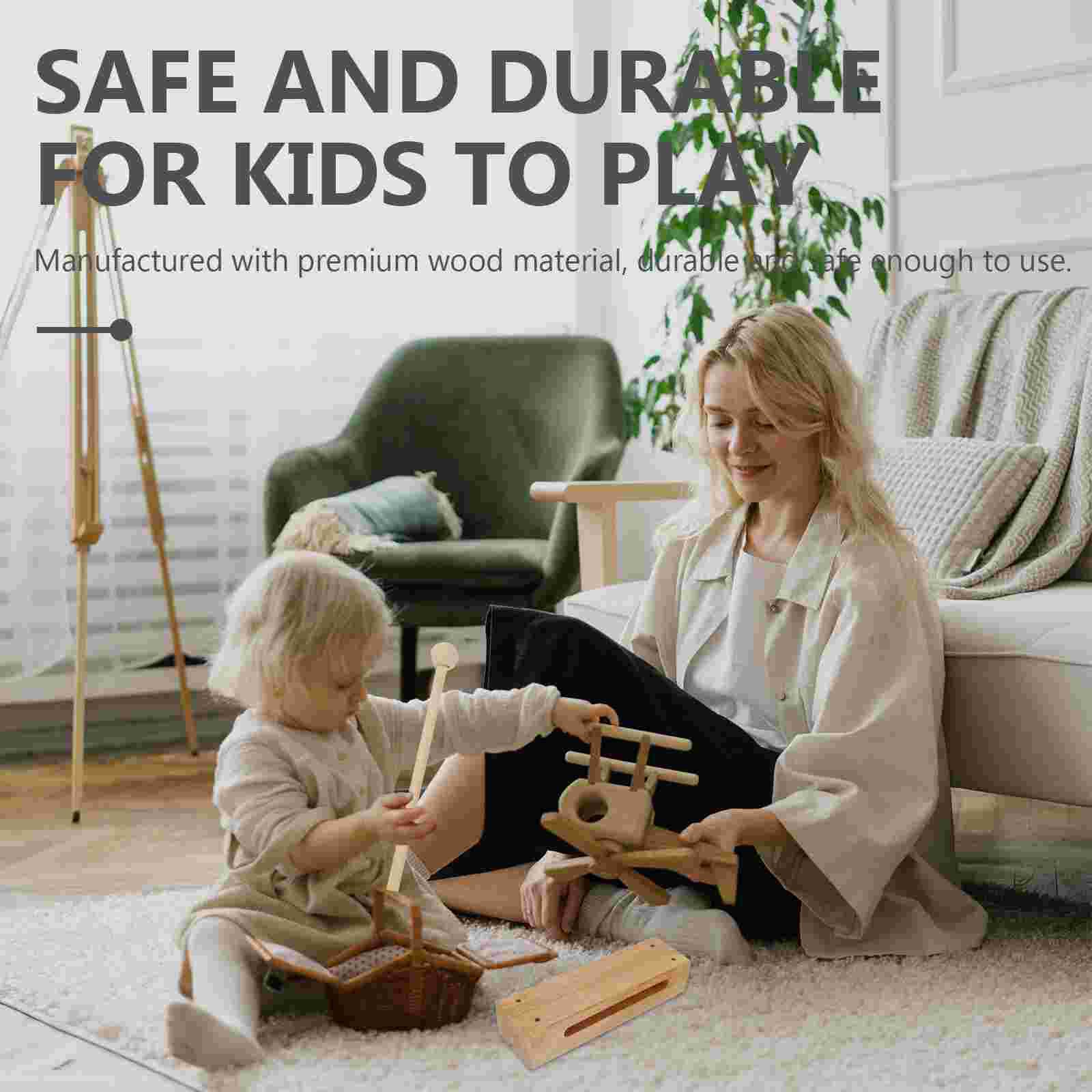 Instrumento de percusión de madera, herramienta de enseñanza de bloques de ritmo, 1 unidad (color madera)