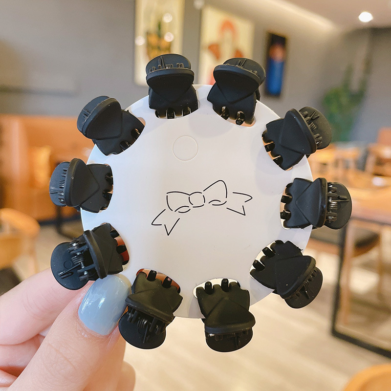 10/1Pcs Velvet Hair Claw Heart-shape Hair Clip Women Mini Size Claw Clip Solid Color Hairpin Barrettes Headwear Hair Accessories: B6