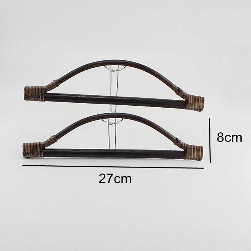 1Pc Bamboe Rotan Purse Hanger Tas Handvat Diy Handtas Vervanging Zak Accessoires Stijl Vintage Houten Zak Frame 27x8cm