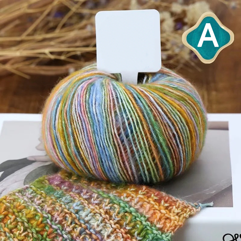 50G Multi Color Cotton Yarn Hand Knitted Crochet Yarn for Hand Knitting Thread Supplies Wool Ball: 01