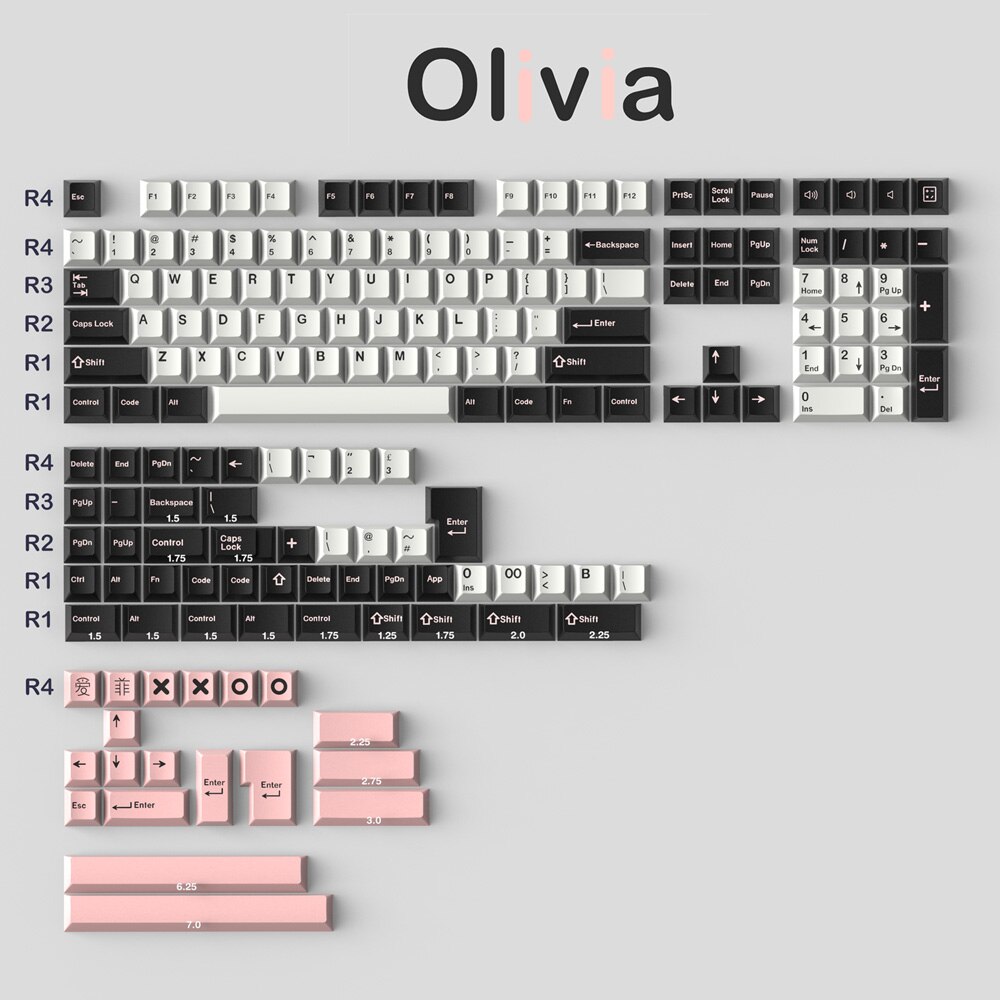 GMK Clone Striker Keycap 173 keys Double Shot Cherry Profile ISO Enter 6.25 7u Space bar For tm860 NJ68 Game Mechanical Keyboard: Olive