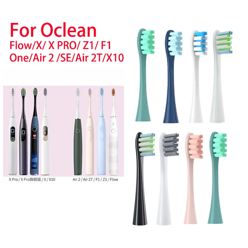 Bürstenköpfe für Oclean fließen/X/ X Profi/ Z1/ F1/ eins/ Luft 2/SE, weiche Schallzahnbürste, Staubsauger, DuPont-Borsten, 7 Ersatzköpfe
