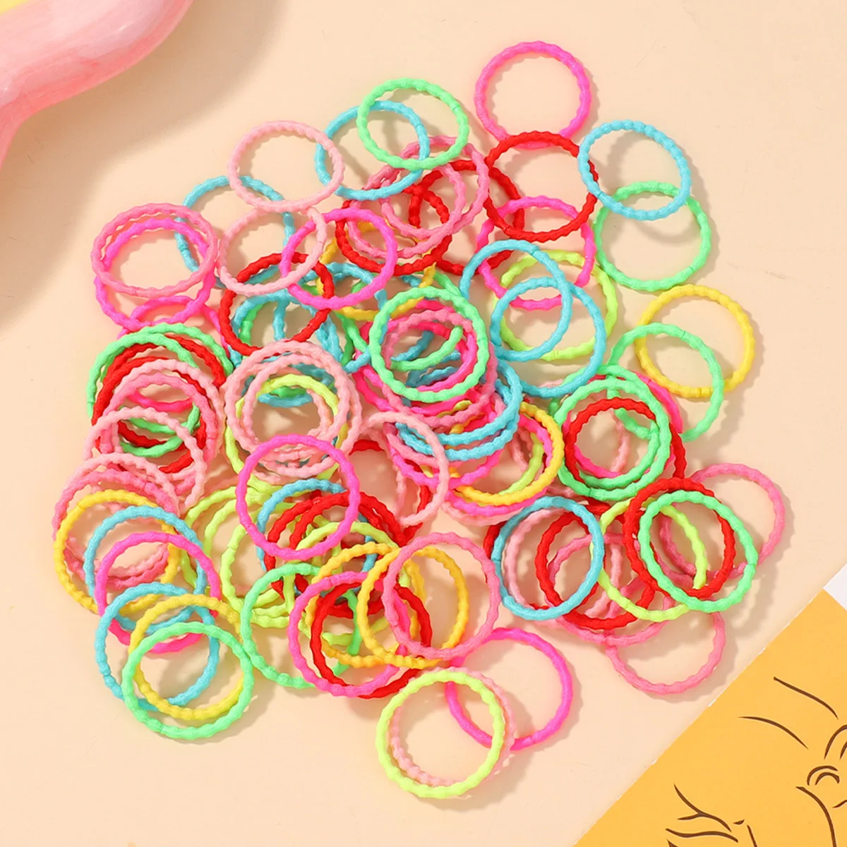 100/200Pcs Women Girls Colorful Nylon Elastic Hair Bands Ponytail Hold Small Hair Tie Rubber Bands Scrunchie Hair Accessories
