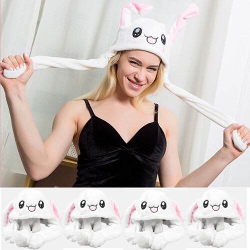 Afslappet smuk sød kanin hat shake move ører dyr cosplay kostume legetøj fødselsdag douyin gifs