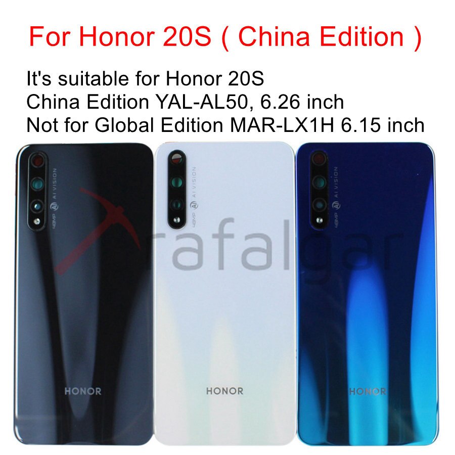 Per Huawei Honor 20 Della Copertura Posteriore Della Batteria Honor 20S 10i 20i del Pannello Di Vetro Posteriore del Portello Custodia Honor 20 pro Della Copertura Posteriore + Obiettivo Della Fotocamera