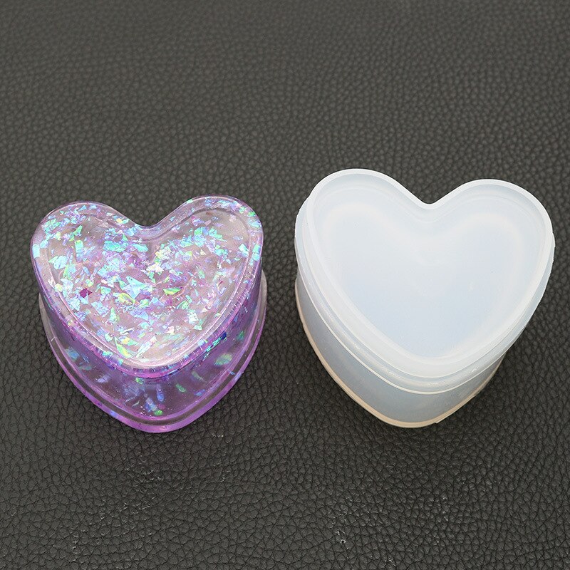 Goth cristal caixão caixa de armazenamento silicone molde resina para o dia das bruxas recipiente gótico molde suprimentos da arte diy resina que faz: Heart