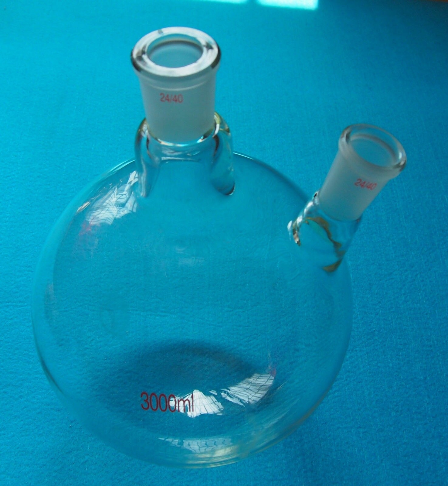 3000ml,24/40,Two-Neck,Round Bottom Glass Flask,Twins Necks,3L,Lab Boiling Vessel