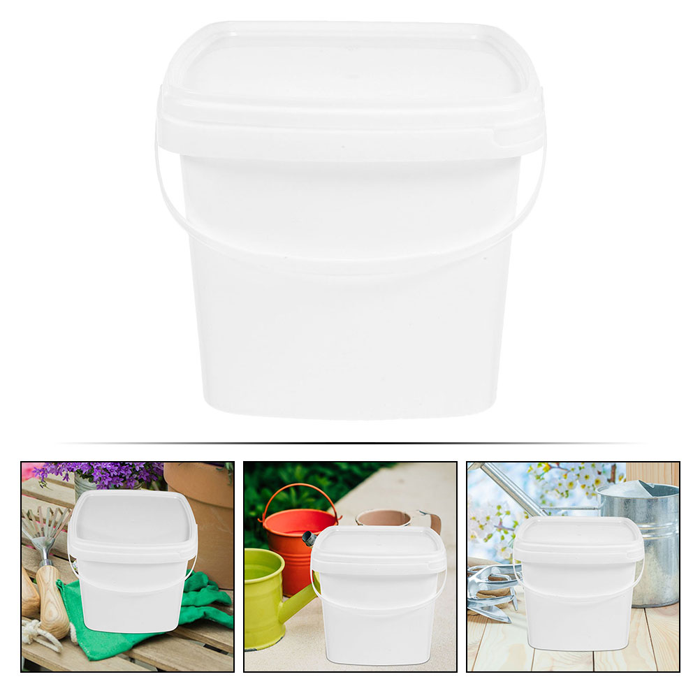 Plastic Bucket With Handle And Lid Reusable Water Bucket Container Portable Bucket Plastic Bucket Packaging Hand-Held Bucket