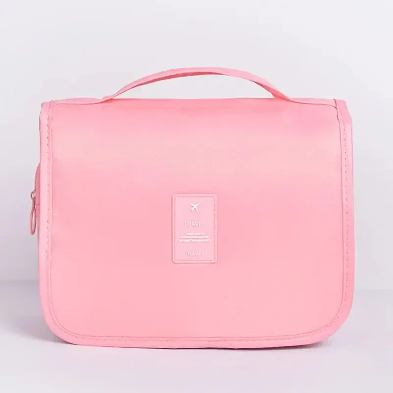 Hangende reizen grote cosmetische toilettas dames heren noodzakelijke make-up schoonheid ijdelheid koffers organisator accessoire opslag waszakje: Roze