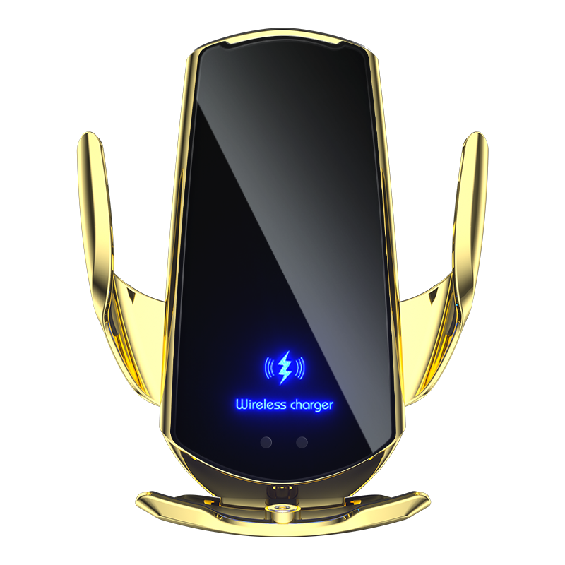 upgrade auto mobiele telefoon houder 15w draadloos opladen draagbare autohouder mobiele telefoon beugel stand in auto's accessoires apparaat: YELLOW