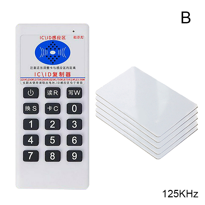 RFID ID Card Copier with Button Induction Portable Card Writer Reader for Access Cards PUO88: b