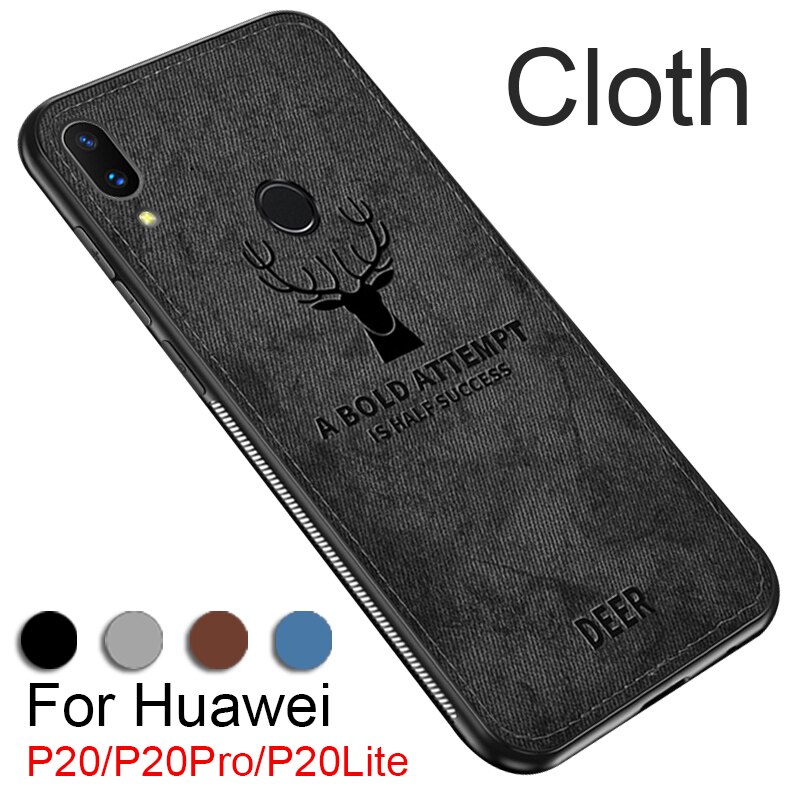 Deer tkaniny tkaniny etui do Huawei P20 Lite Pro P inteligentne etui na Huawei Huawei P 20 20 lite 20Pro PSmart miękka TPU krawędzi telefon okładka