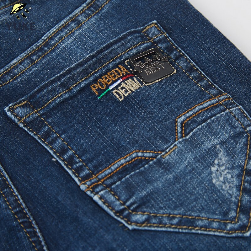 YUKE Boy, Jeans Elastic Band Slim Fit Casual Jeans Men's Stretch Straight Jeans Children's Jeans 1-5 Age M13947