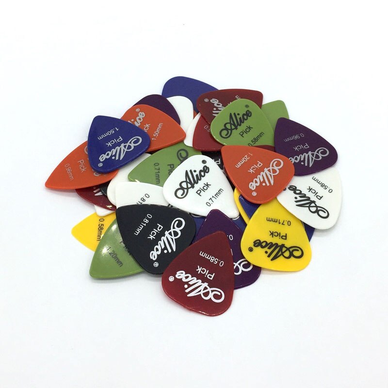 6 uds púas de guitarra Alice eléctrica acústica Palheta espesor 0,58mm-1,50mm opcional-Color al azar