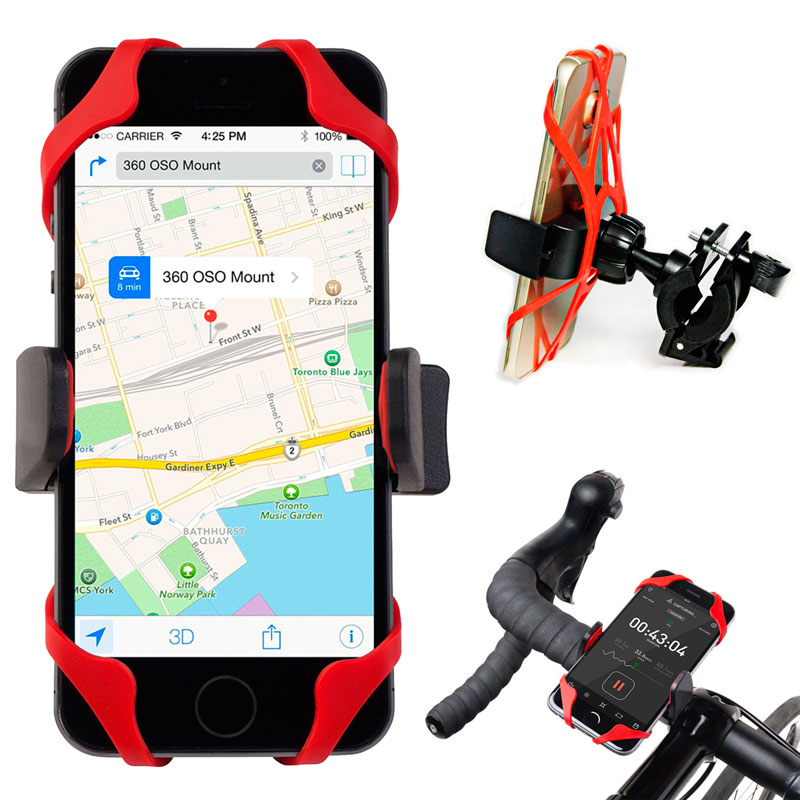 OcioDual Universale Del Supporto Della Bicicletta per Telefoni cellulari e Smartphone Mobile Bici Del Manubrio In Gomma di Fissaggio Smartphone