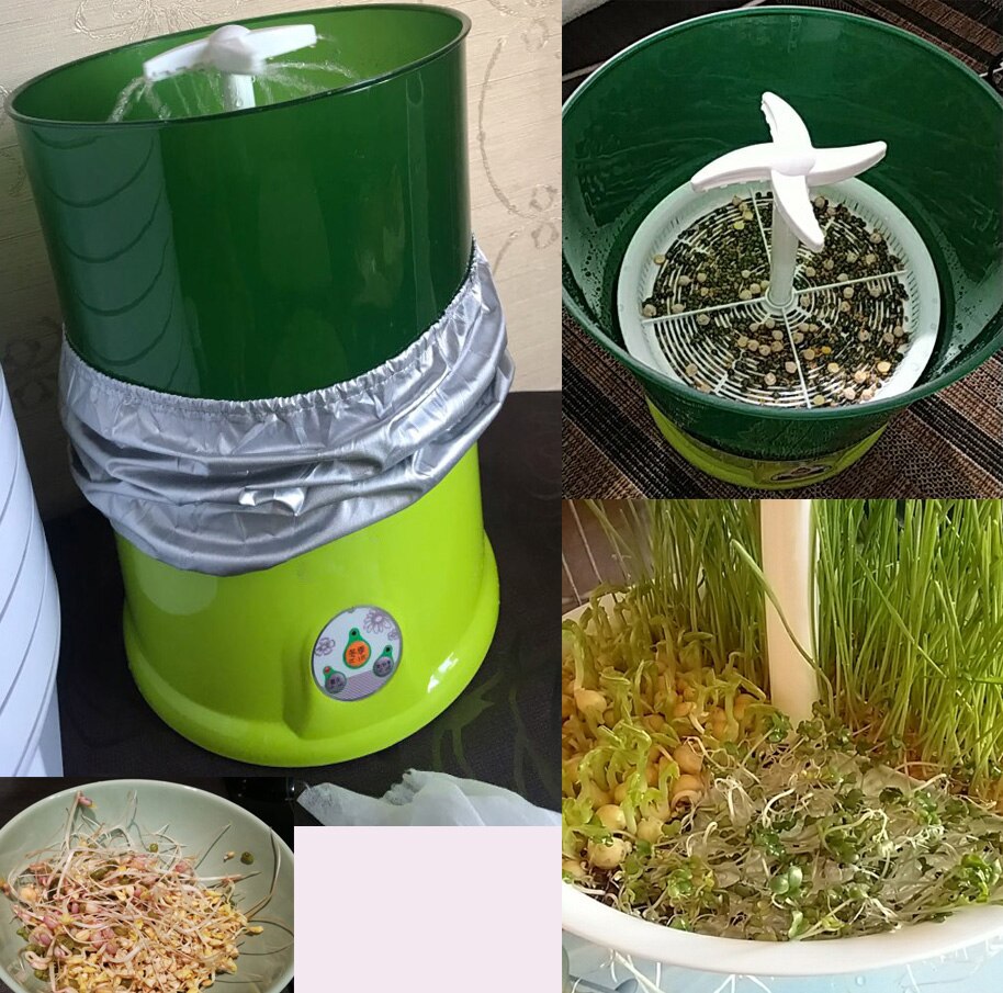 220V Home DIY Bean Sprouts Maker 3 Layers Automatic Electric Germinator Seed Vegetable Seedling Growth Bucket