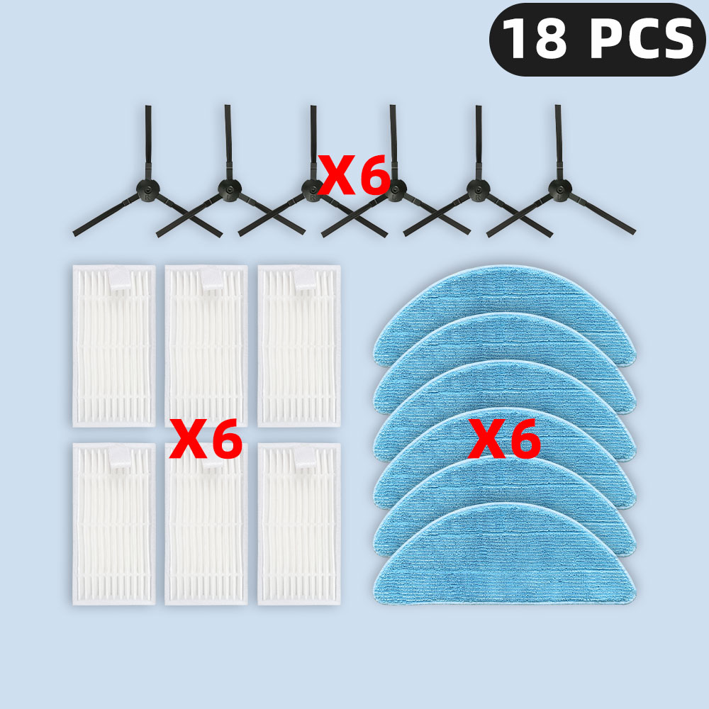 Compatible pour ( iLife V9 / V9 Pro / G9 / G9 Pro / A12 Pro ) pièces de rechange accessoires filtre brosse latérale vadrouille sac à poussière en tissu: Rose