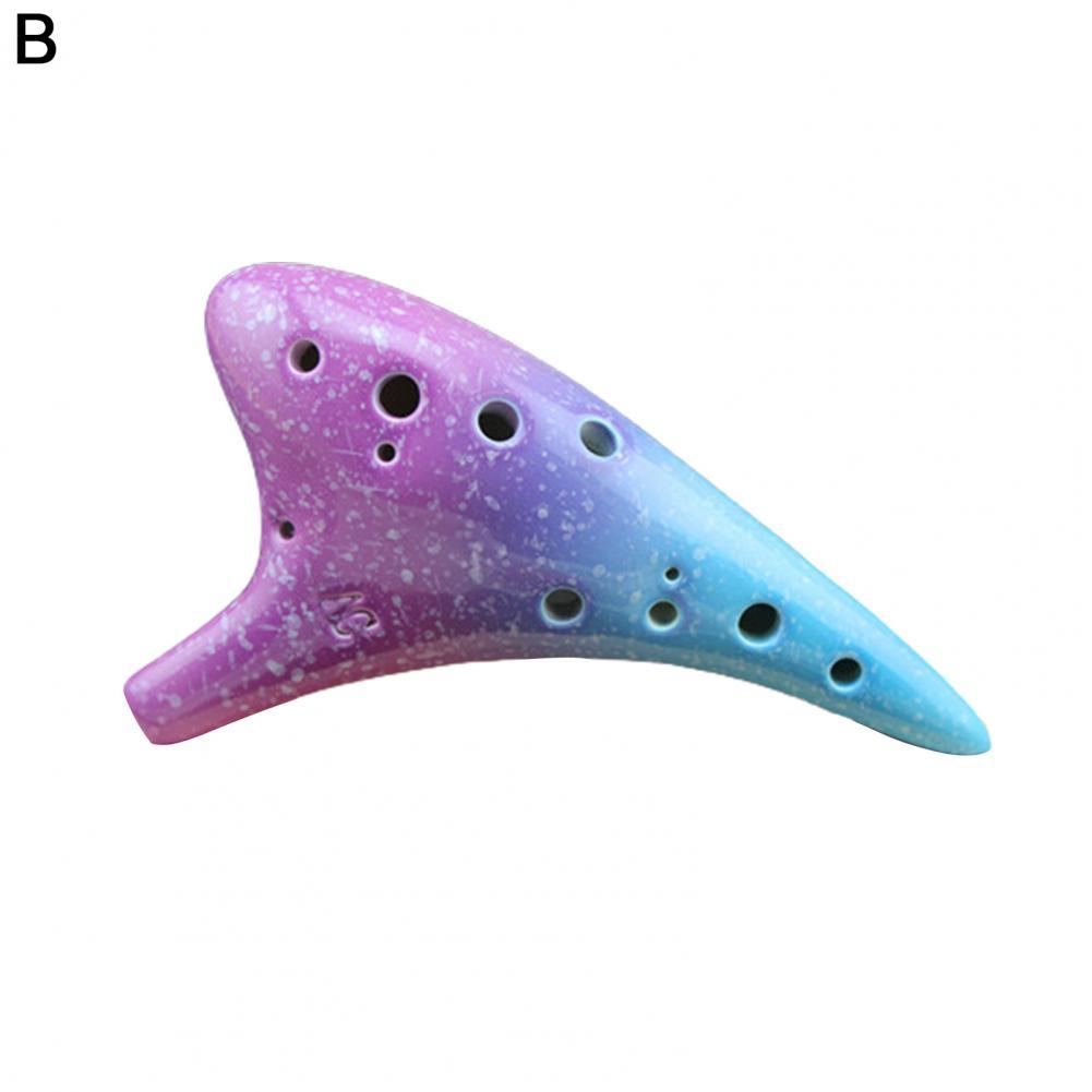 Alto C Ocarina 12 Hole Musical Collection Ceramic Tenor Ocarina Flute Instrument for Beginner Musical Instruments: B