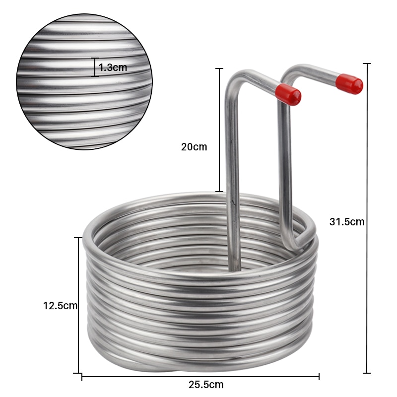 Homebrew Immersion Wort Chiller Food grade 304 stainless steel Beer Cooling Coil or malt juice cooler Super Efficient