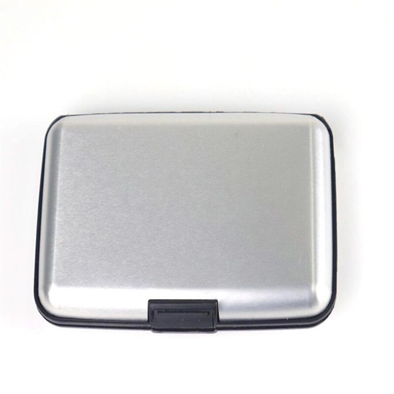 Funda rígida de aluminio para tarjetas de crédito, protector de escaneo Anti RFID para tarjetas de crédito, tarjetero femenino: Plata