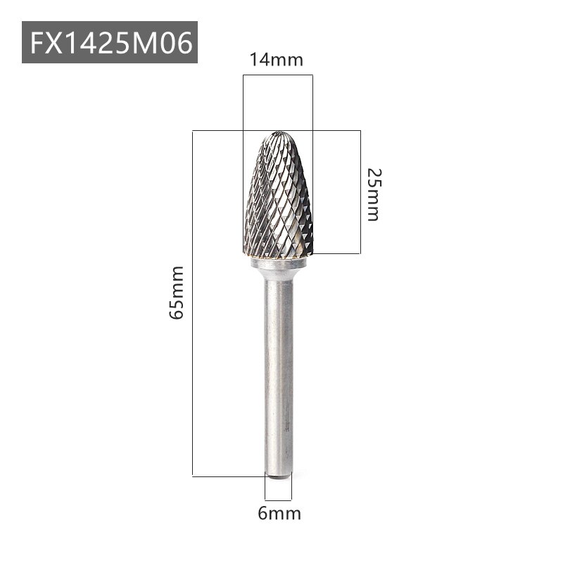 FX Type Head Tungsten Carbide Rotary File Tools Drill Milling Carving Bits Tools Point Burr Die Grinder Abrasive: FX1425M06