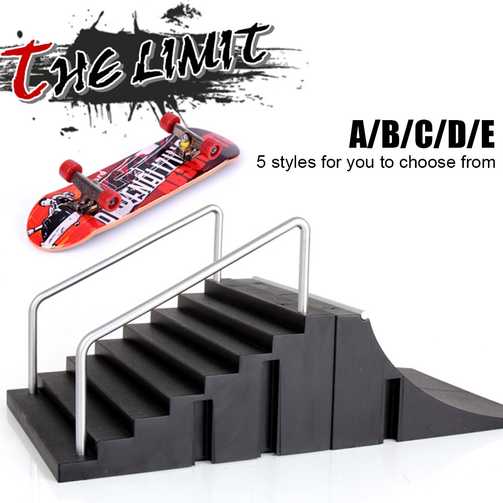 Mini Vingertop Site Park Met Oprit Scène Combinatie Training Games Vinger Skateboard Set Spelen Kinderen Kids Speelgoed Zwart